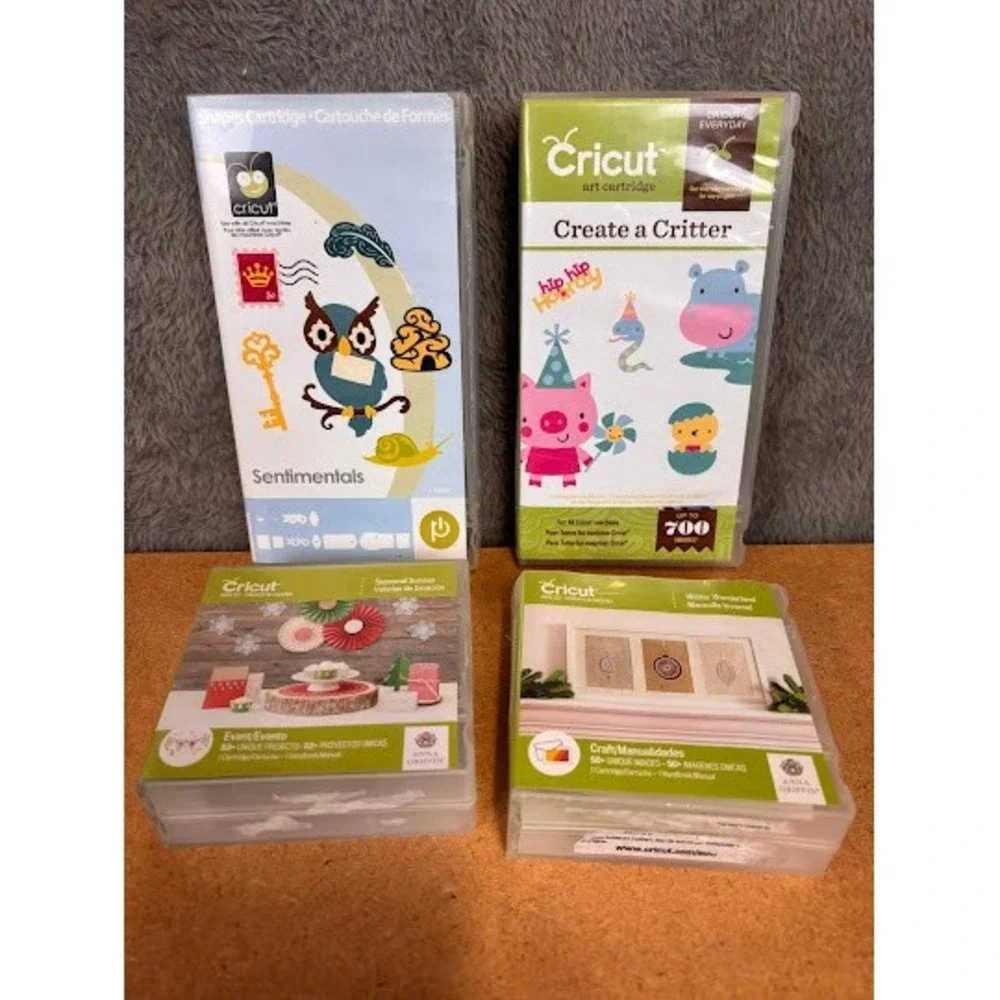 Cricut Cartridge Bundle Create a Critter Sentimentals Anna Griffin 4 Pack Bundle